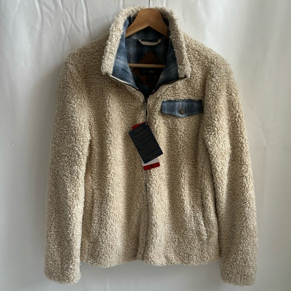Pendleton Ladies' Softshell Fuzzy Full Zip Sherpa Jacket Beige Heather Medium - Picture 3 of 17
